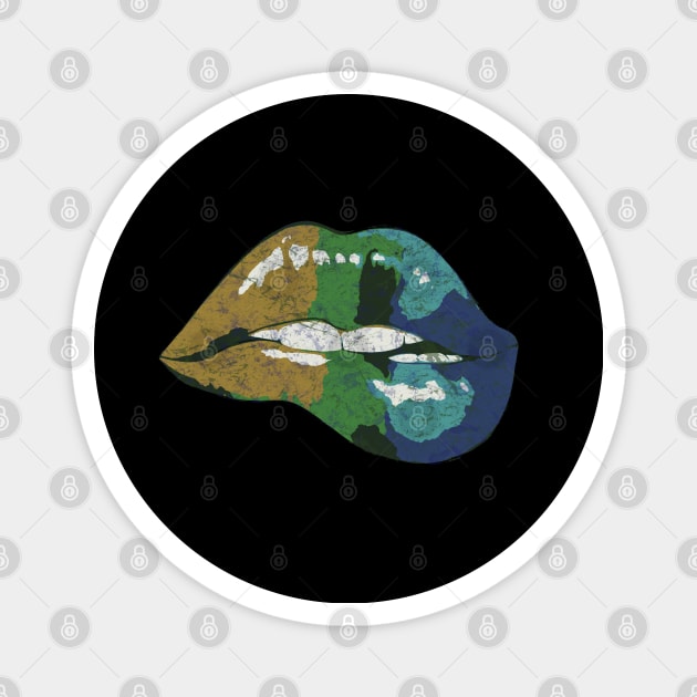 Rainbow Lips 2 Magnet by Collagedream